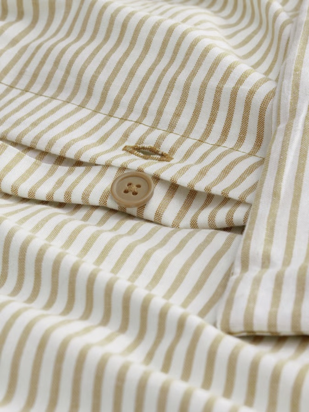 Striped Cotton Bedding Set in Beige - Picture 5 of 5